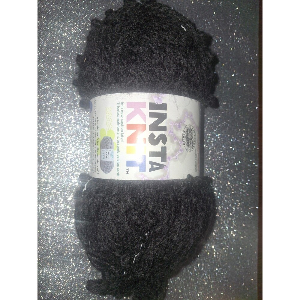 Lion Brand Insta-Knit Yarn Pack Black Soot Yourself Acrylic Wool